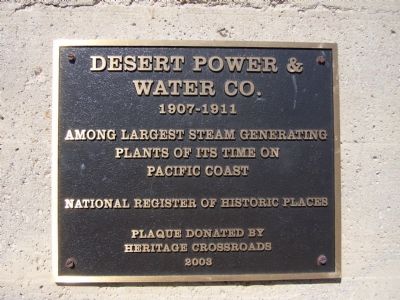 Desert Power & Water Co. Marker image. Click for full size.