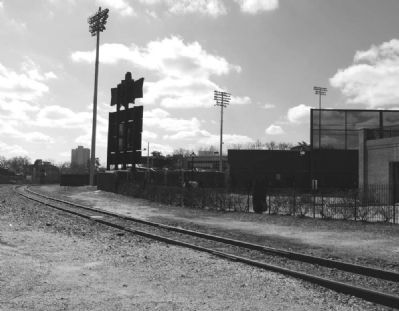 Railroad Tracks Snaking Around Flour Field<br>Home of the Greenville Drive image. Click for full size.