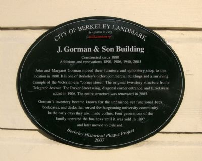J. Gorman & Son Building Marker image. Click for full size.