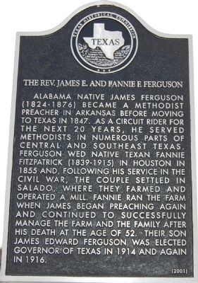 The Rev. James E. and Fannie F. Ferguson Marker image. Click for full size.