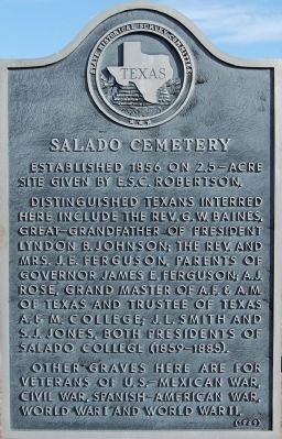 Salado Cemetery Marker image. Click for full size.