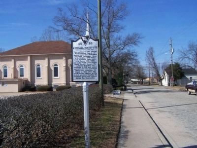Kendall Institute Marker, looking west along Watkins Street image. Click for full size.