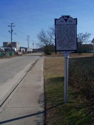 Kendall Institute Marker, looking east on Watkins Street image. Click for full size.