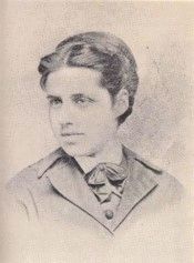 "Emma Lazarus in bowtie outfit." image. Click for full size.