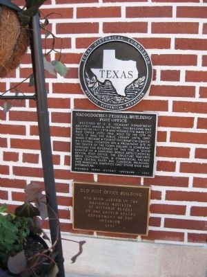 Nacogdoches Federal Building / Post Office Marker. Click for full size. Nacogdoches Federal Building / Post Office Marker image. Click for full size.