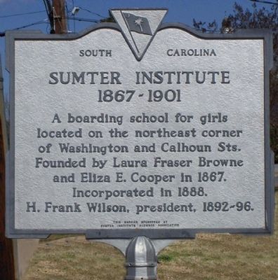 Sumter Institute Marker. Click for full size. Sumter Institute Marker image. Click for full size.