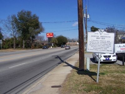 Sumter Institute Marker, looking north along North Washington Street (US 76,US 521) image. Click for full size.