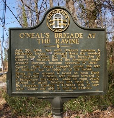 O’Neal’s Brigade at the Ravine Marker. Click for full size. O’Neal’s Brigade at the Ravine Marker image. Click for full size.