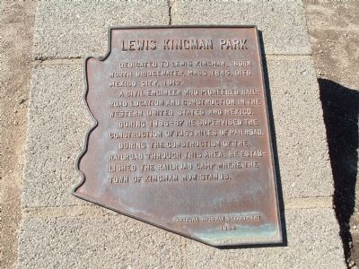 Lewis Kingman Park Marker. Click for full size. Lewis Kingman Park Marker image. Click for full size.
