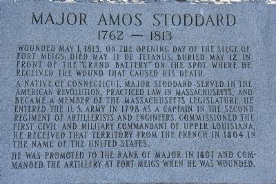 Major Amos Stoddard Marker. Click for full size. Major Amos Stoddard Marker image. Click for full size.