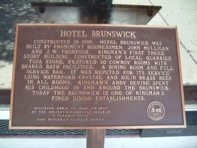 Hotel Brunswick Marker image. Click for full size.