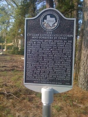 The Civilian Conservation Corps and Forestry in Texas Marker image. Click for full size.