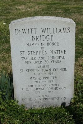 DeWitt Williams Bridge Marker. Click for full size. DeWitt Williams Bridge Marker image. Click for full size.