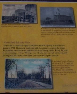 The Mayesville Story Marker image. Click for full size.