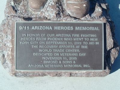 9/11 Arizona Heroes Memorial Marker. Click for full size. 9/11 Arizona Heroes Memorial Marker image. Click for full size.