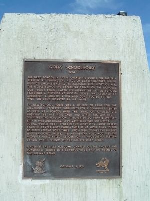 Goffs Schoolhouse Marker image. Click for full size.