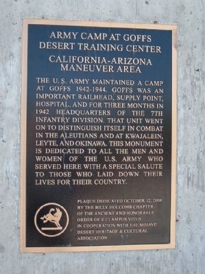 Army Camp at Goffs Marker image. Click for full size.
