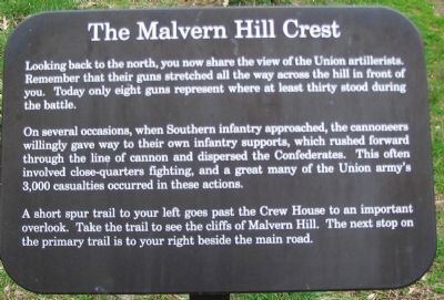 The Malvern Hill Crest Marker. Click for full size. The Malvern Hill Crest Marker image. Click for full size.