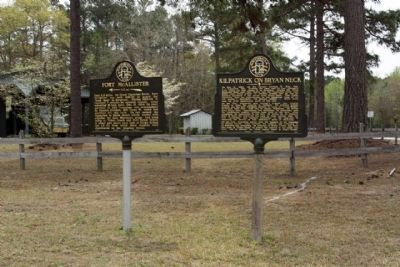 Kilpatrick on Bryan Neck Marker, right, shares location with Fort McAllister Marker image. Click for full size.