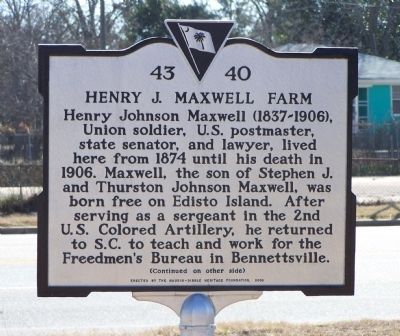Henry J. Maxwell Farm Marker image. Click for full size.