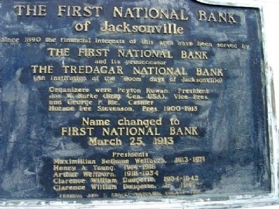 The First National Bank of Jacksonville Marker image. Click for full size.