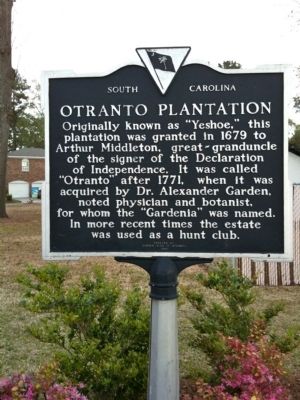 Otranto Plantation Marker. Click for full size. Otranto Plantation Marker image. Click for full size.