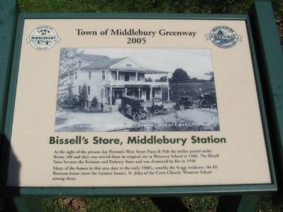 Bissel's Store, Middlebury Station Marker. Click for full size. Bissel's Store, Middlebury Station Marker image. Click for full size.