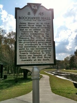 Boochawee Hall Marker (reverse). Click for full size. Boochawee Hall Marker (reverse) image. Click for full size.