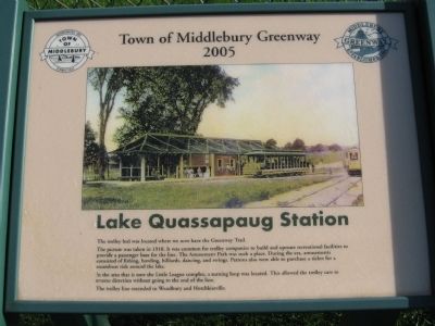 Lake Quassapaug Station Marker. Click for full size. Lake Quassapaug Station Marker image. Click for full size.