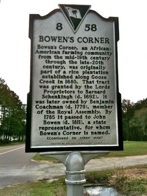 Bowen’s Corner Marker (front) image. Click for full size.