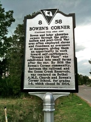 Bowen’s Corner Marker (reverse). Click for full size. Bowen’s Corner Marker (reverse) image. Click for full size.