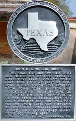 John M. King Log House Marker. Click for full size. John M. King Log House Marker image. Click for full size.