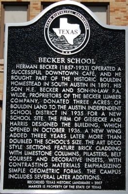 Becker School Marker image. Click for full size.