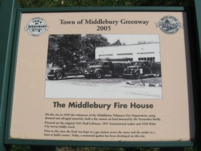 The Middlebury Fire House Marker image. Click for full size.