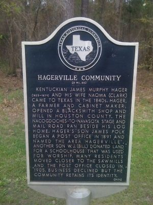 Hagerville Community Marker image. Click for full size.