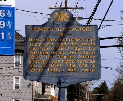 Henry's Gun Factory Marker. Click for full size. Henry's Gun Factory Marker image. Click for full size.
