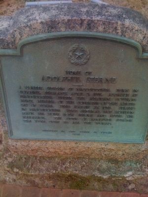 Home of Adolphus Sterne Marker. Click for full size. Home of Adolphus Sterne Marker image. Click for full size.