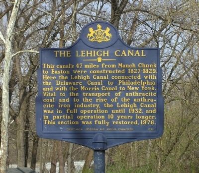 The Lehigh Canal Marker. Click for full size. The Lehigh Canal Marker image. Click for full size.