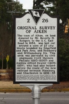 Original Survey of Aiken Marker image. Click for full size.
