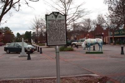 Original Survey of Aiken Marker seen looking south along Newberry Street image. Click for full size.