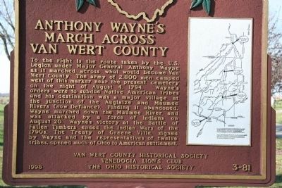 Anthony Wayne's March Across Van Wert County Marker image. Click for full size.