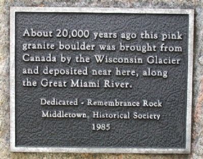 Remembrance Rock Marker. Click for full size. Remembrance Rock Marker image. Click for full size.