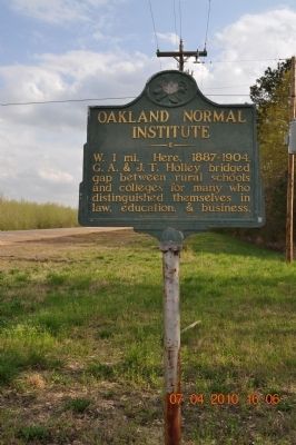 Oakland Normal Institute Marker image. Click for full size.