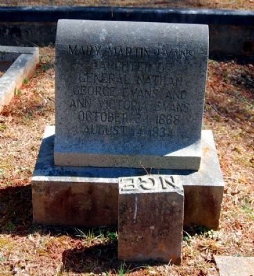 Mary Martin Evans (1868-1834) Tombstone image. Click for full size.
