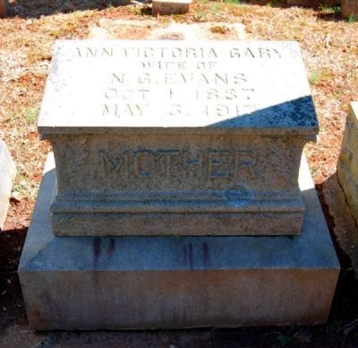 Ann Victoria Gary (1837-1917) Tombstone image. Click for full size.