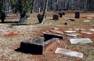 Tabernacle Cemetery -<br>Damaged and Fallen Tombstones image. Click for full size.
