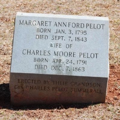 Margaret Ann Ford (1795-1843) and Charles Moore Pelot (1791-1863) Tombstone image. Click for full size.