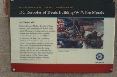 DC Recorder of Deeds Building/WPA Era Murals Marker. Click for full size. DC Recorder of Deeds Building/WPA Era Murals Marker image. Click for full size.