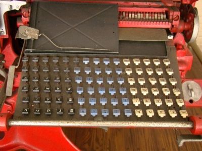 Linotype Keyboard and Copy Holder image. Click for full size.