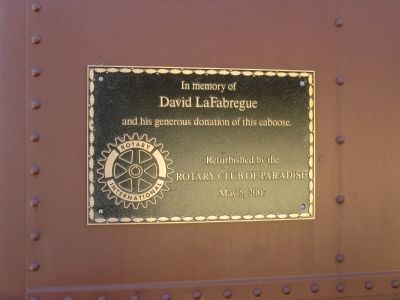 Plaque Mounted on the B.C.R.R. Caboose image. Click for full size.